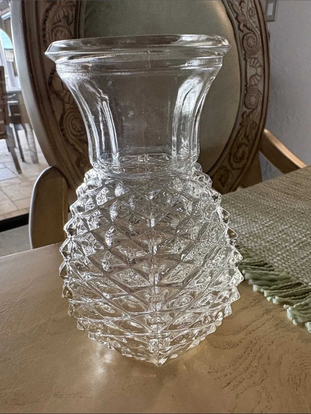 Clear Pineapple-Texture Glass Vase - Home Accents